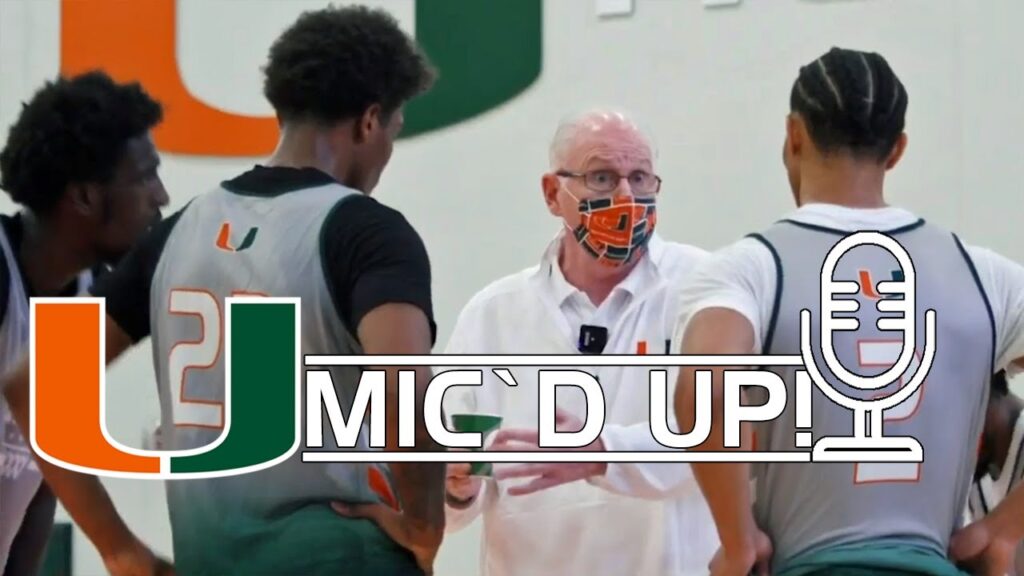 miami coach micd up jim larranaga in practice