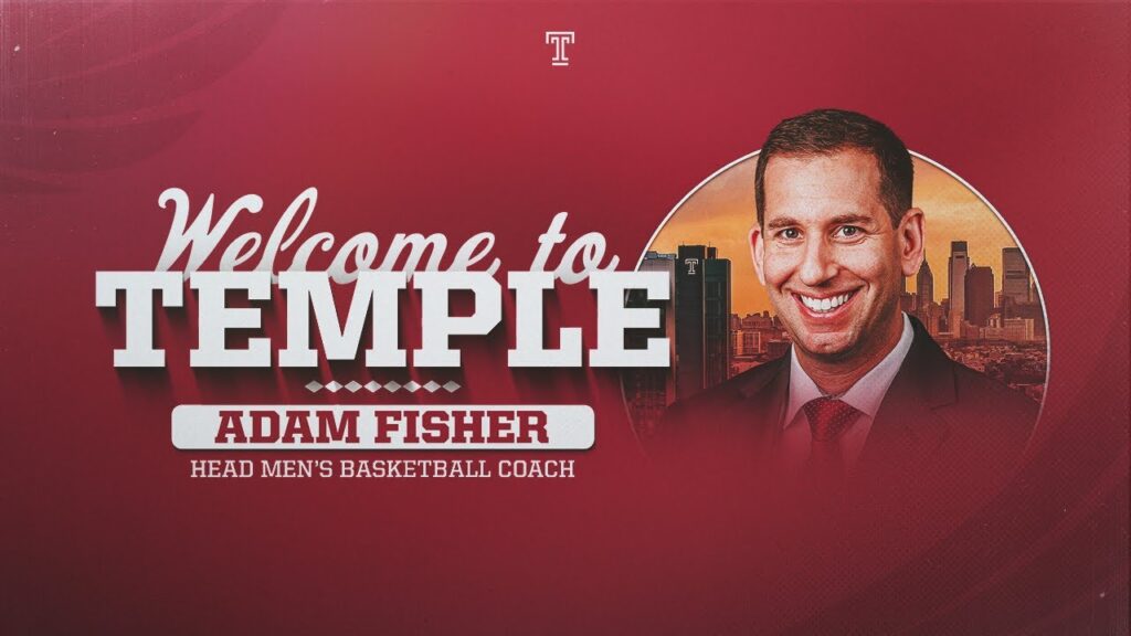 temple introduces adam fisher as head mens basketball coach