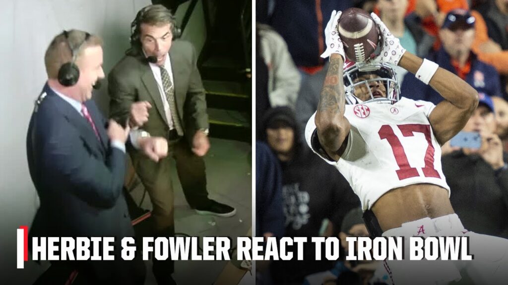 what just happened herbstreit fowler react to end of iron bowl espn college football