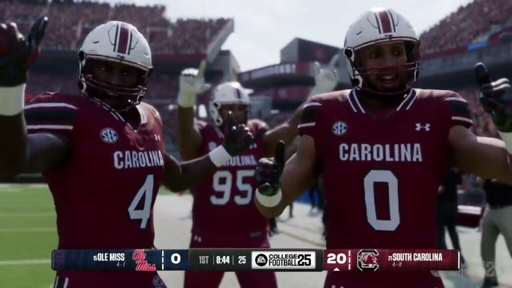 15 ole miss rebels 4 1 vs 21 south carolina gamecocks 4 0 october 5 2024
