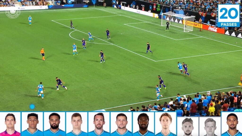24 passes between 11 players led to mckinze gaines first ever mls goal for charlotte fc
