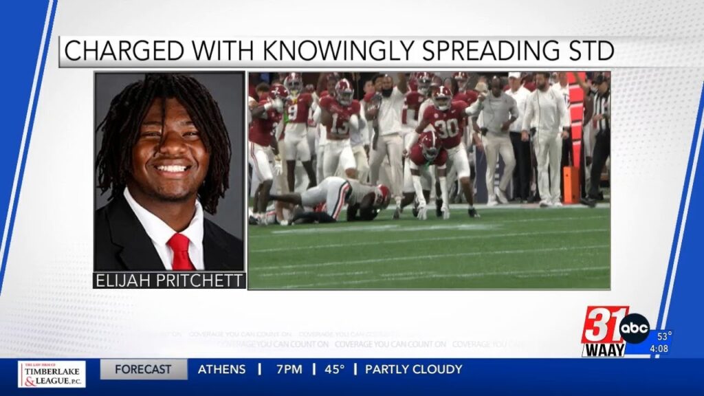 alabama football player charged with spreading std on purpose