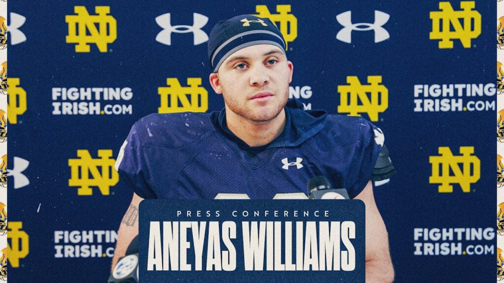 aneyas williams spring practice press conference 3 27 24 notre dame football