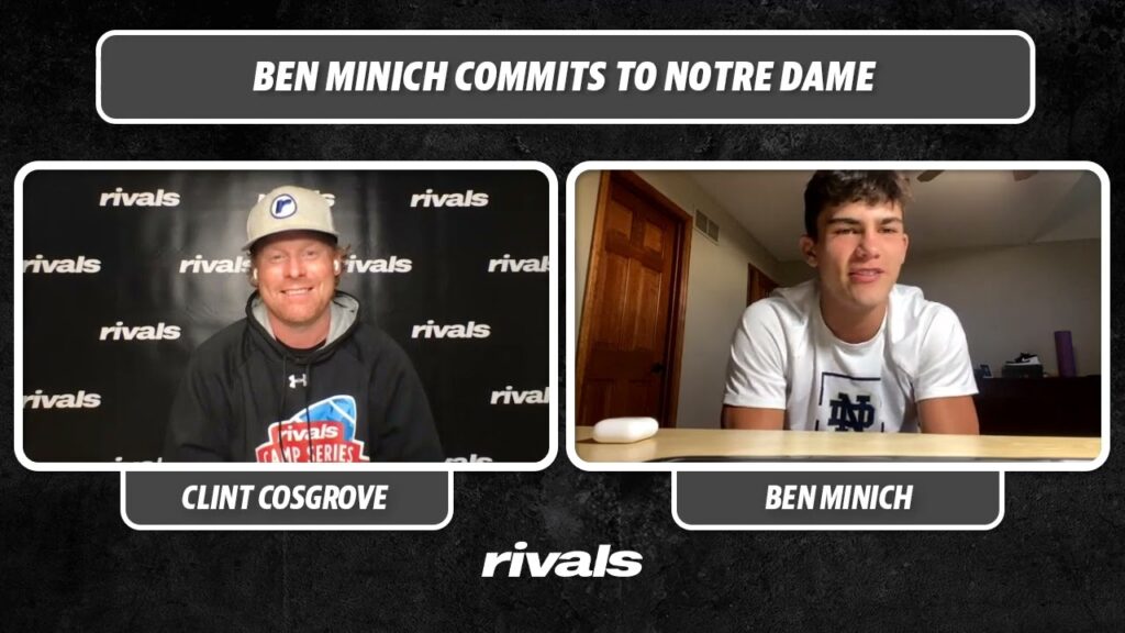 ben minich commits to notre dame
