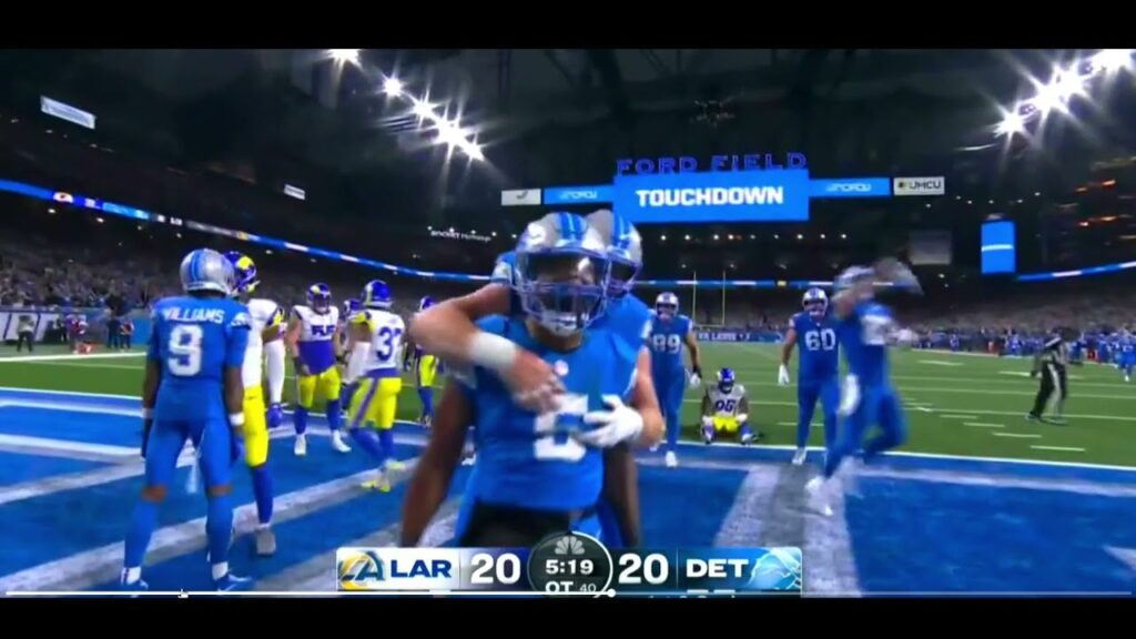 david montgomery game winning touchdown in ot detroit lions vs los angeles rams