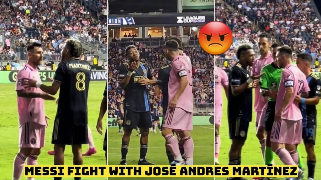 f09f98a1 messi fight with jose andres martinez during philadelphia union vs inter miami 1 4