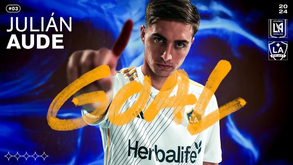 goal julian aude scores his first mls goal for the la galaxy