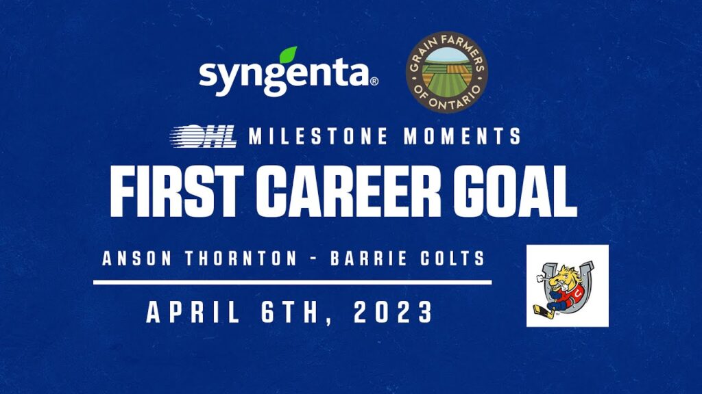 goalie goal ohl milestone moment anson thornton first career goal