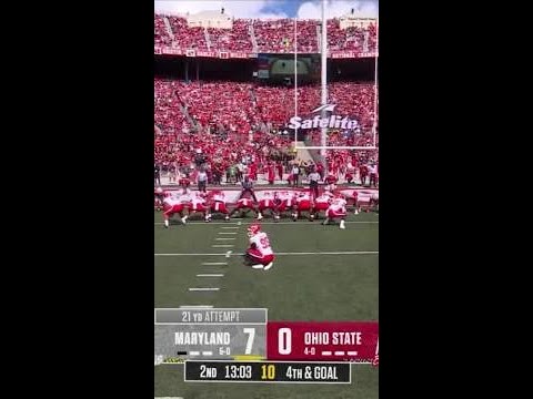 jack howes puts it through the uprights to extend the terp lead vs ohio state maryland football