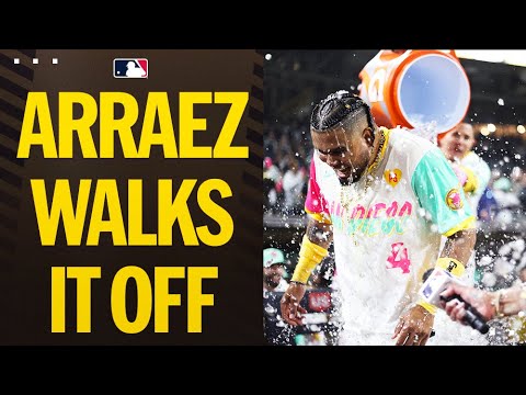 luis arraez walks it off in his first home game as a padre
