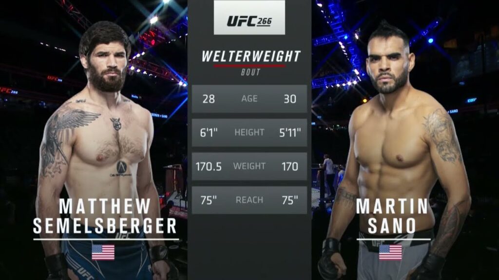 matthew semelsberger vs martin sano ufc 266 full fight night championship
