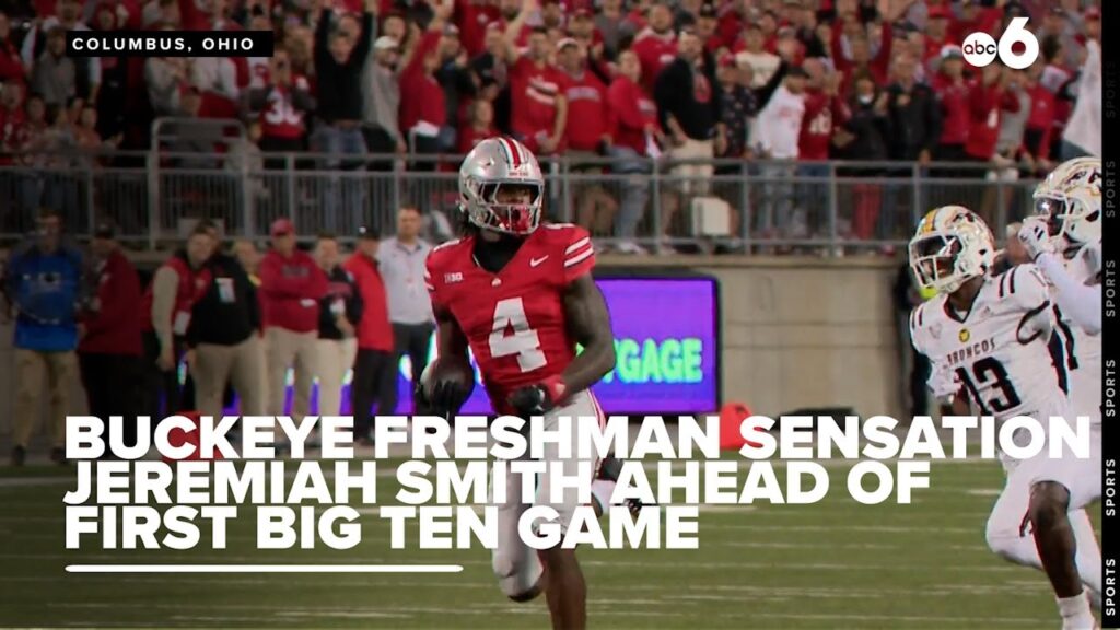 ohio state freshman receiver jeremiah smith speaks before his first big ten game