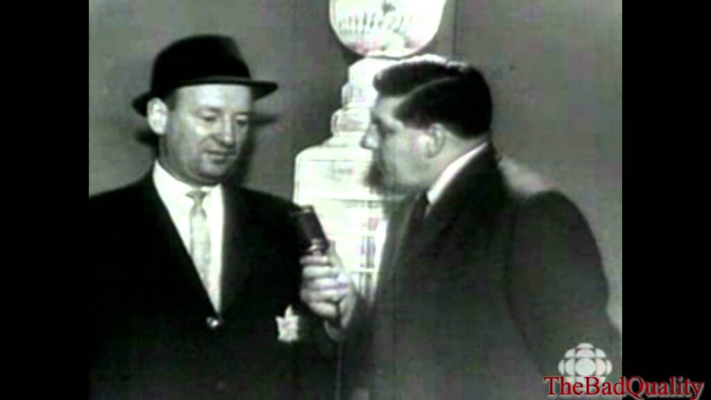punch imlach shares his thoughts at intermission 1962