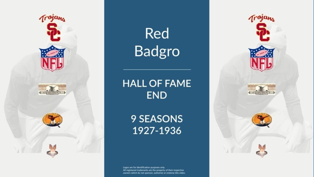 red badgro hall of fame football end and defensive end