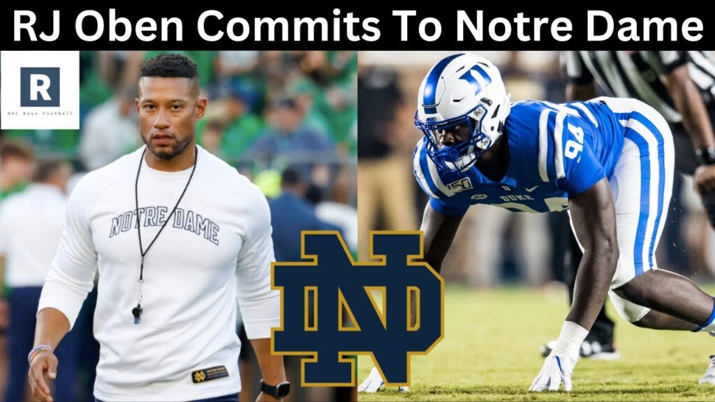 rj oben commits to notre dame notre dame football transfer portal update