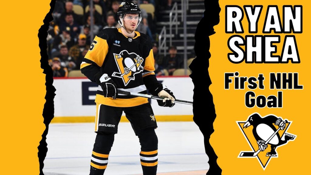 ryan shea 5 pittsburgh penguins first nhl goal apr 4 2024