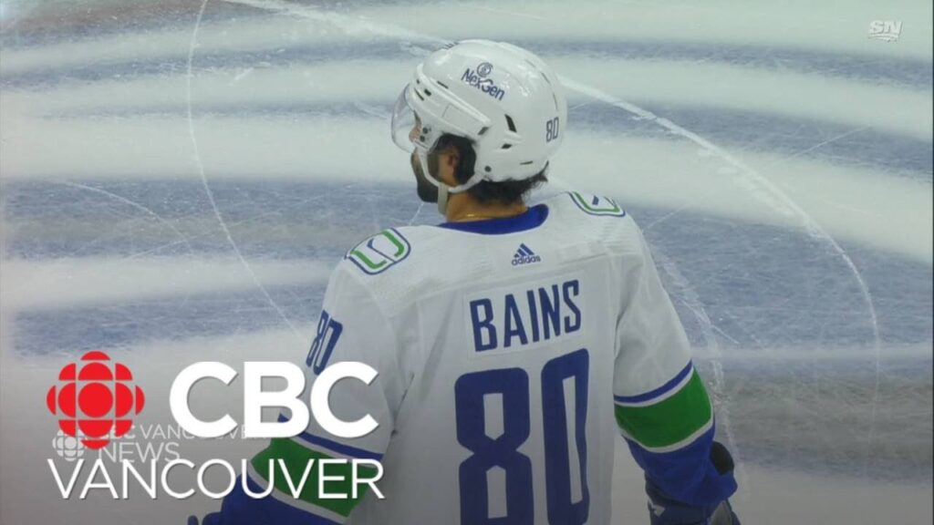 surrey b c s arshdeep bains makes canucks debut