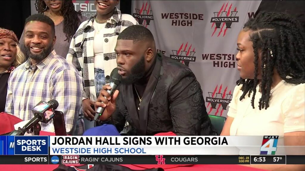 westsides jordan hall dons big hat signs with georgia