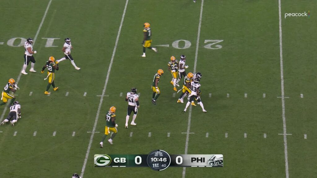xavier mckinney intercepts the jalen hurts pass vs philadelphia eagles