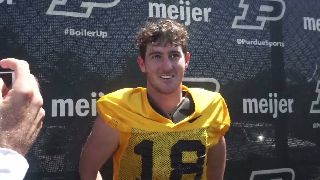 2023 purdue fall camp quarterback bennett meredith after practice no 2