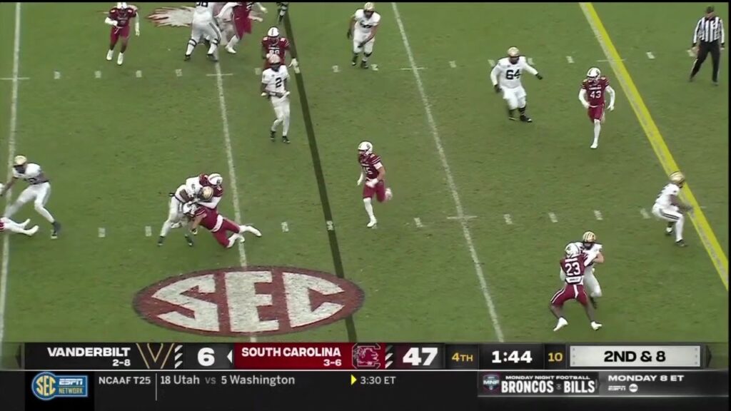 2023 usc vs vanderbilt jatius geer and andrew colasurdo tackle for loss