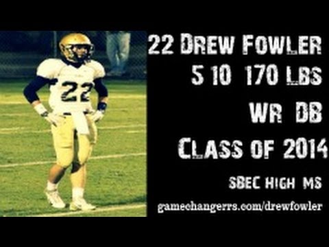 22 drew fowler wr db sbec high ms class of 2014