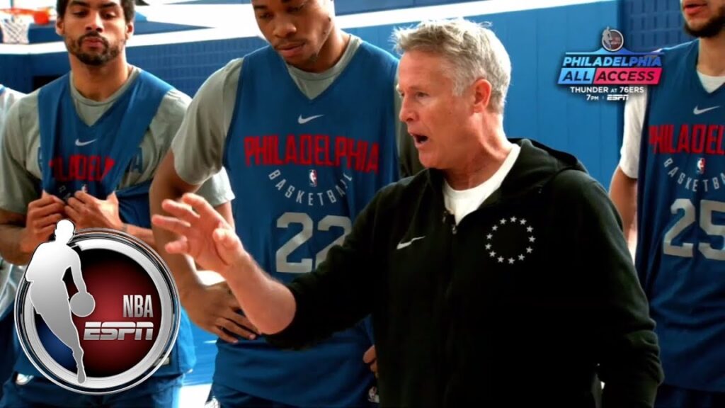76ers brett brown gets micd up for practice philadelphia all access espn