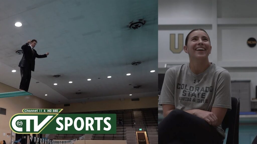 a very professional interview with csu swim and dive suiting up with matt greenwald ctv sports