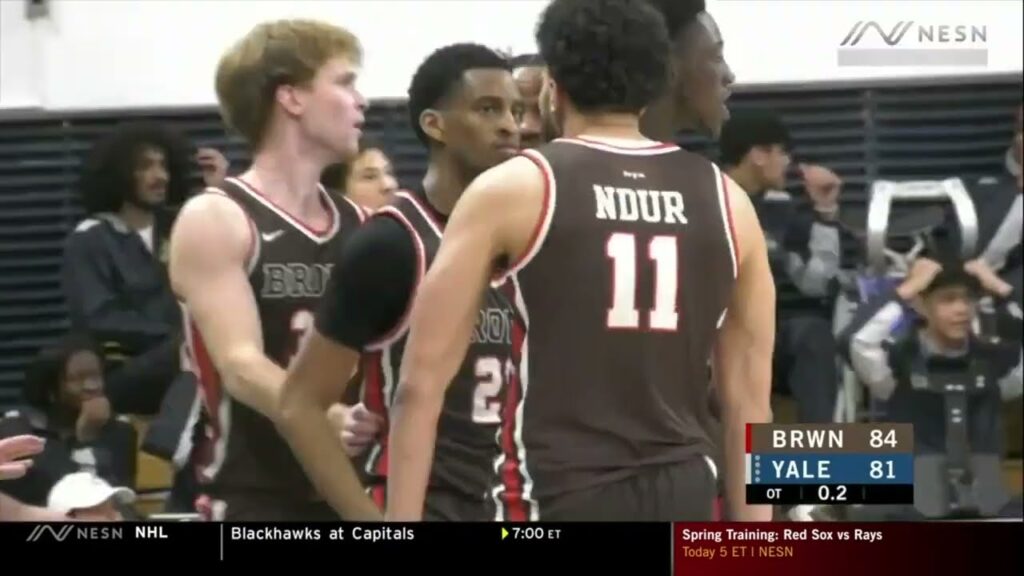aaron cooley crazy game winner brown vs yale basketball full ending 03 09 24