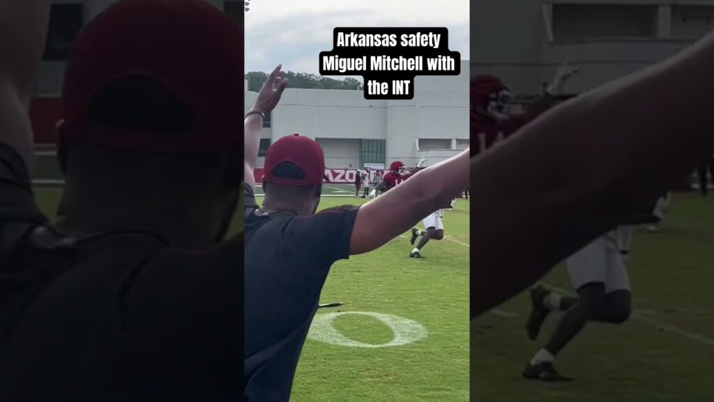 arkansas safety miguel mitchell picks off malachi singleton wps arkansas razorbacks