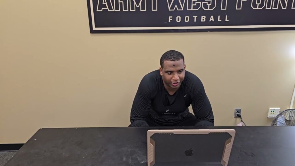army tackle senior jordyn bobi law from nashville on start of 2024 football practice