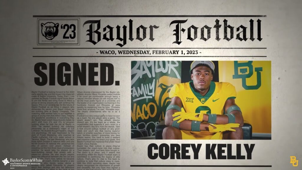 baylor football corey kelly highlights