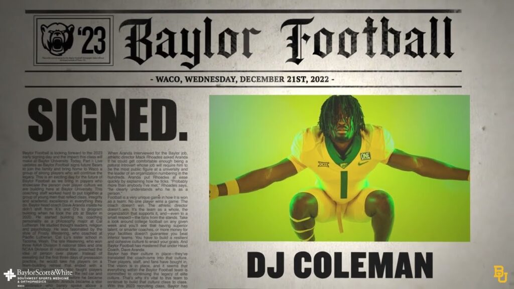 baylor football dj coleman highlights