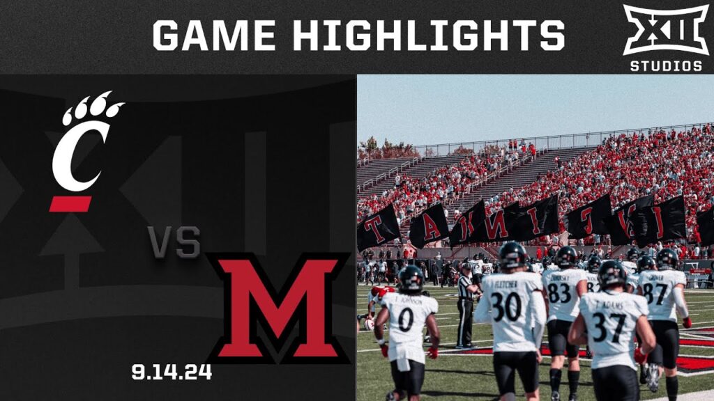 cincinnati vs miami oh game highlights 2024 big 12 football