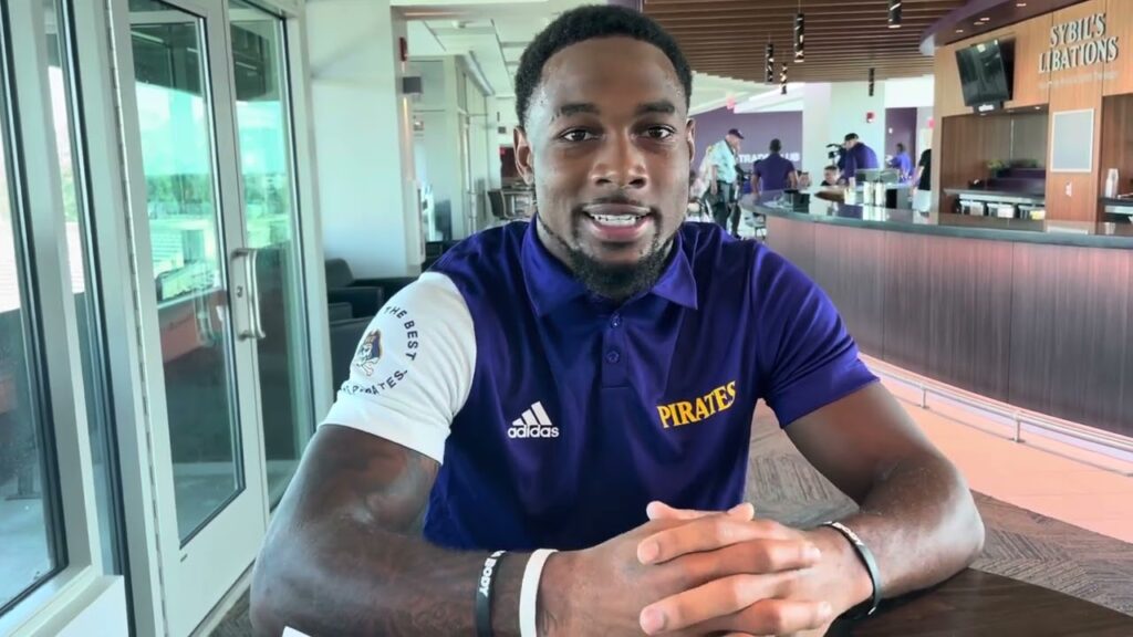 devon king at ecu media day