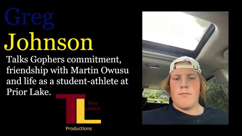 division 1 football offensive lineman greg johnson details commitment to the university of minnesota