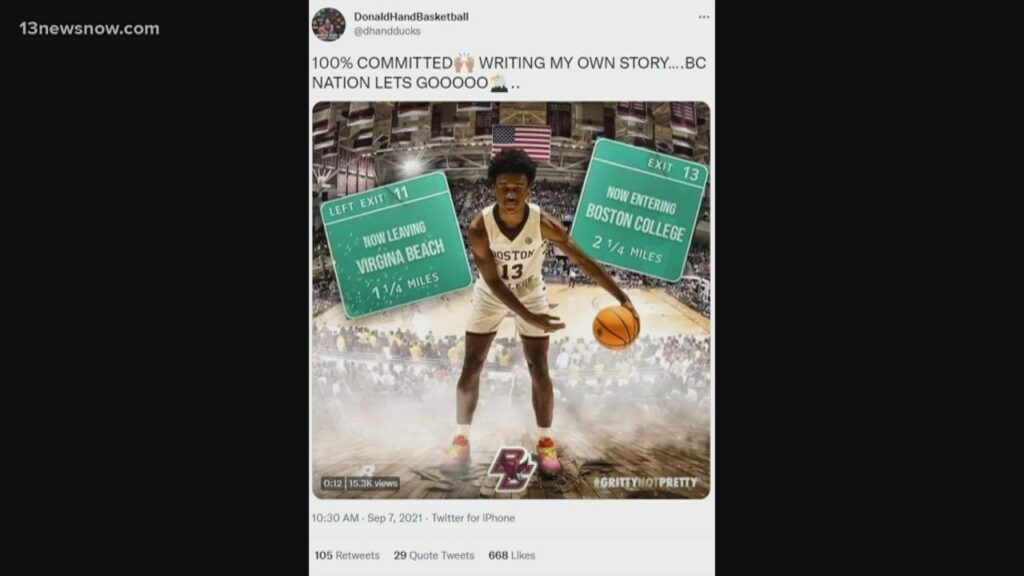 donald hand jr commits to boston college
