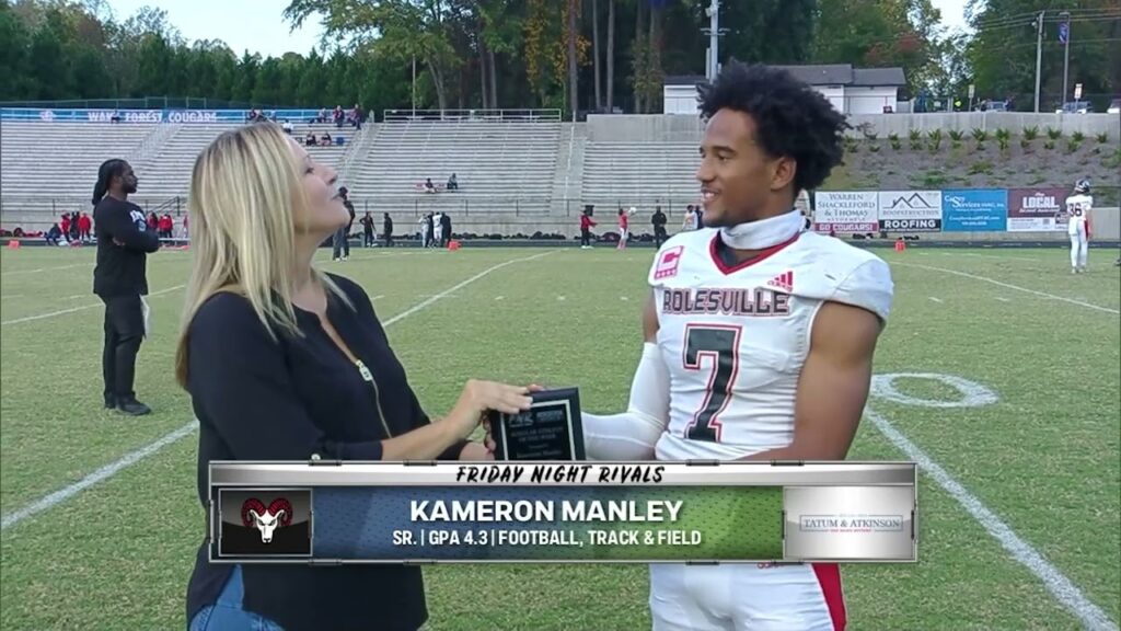 fnr scholar athlete of the week kameron manley rolesville hs