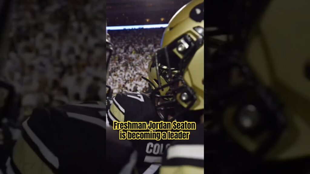 freshman jordan seaton talking to colorado o line