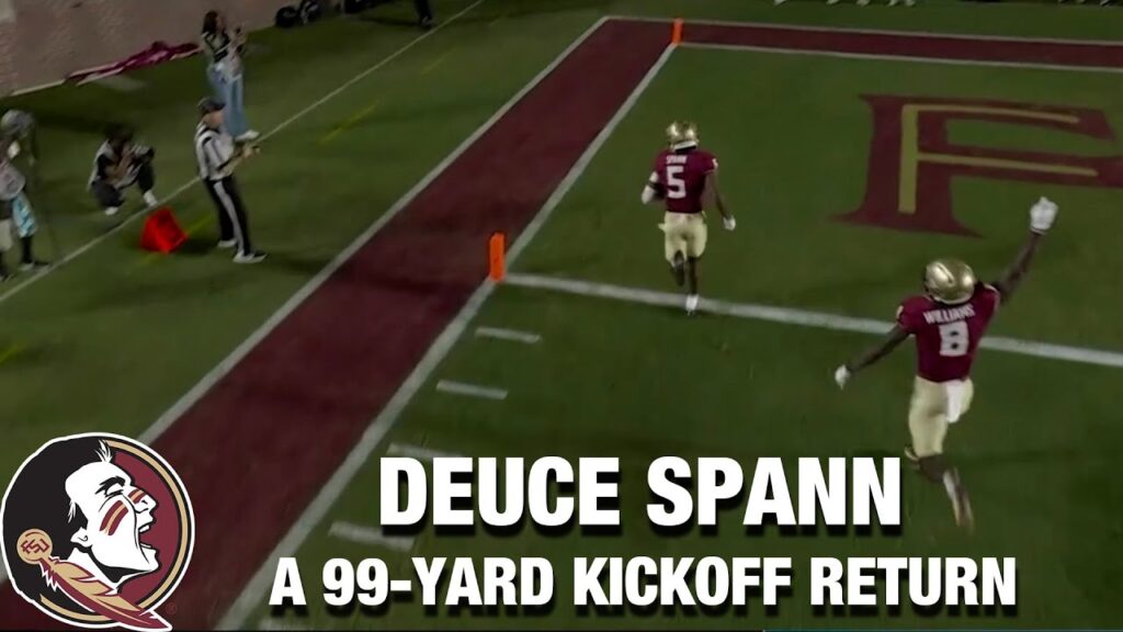 fsus deuce spann ignites the seminoles with a 99 yard kickoff return