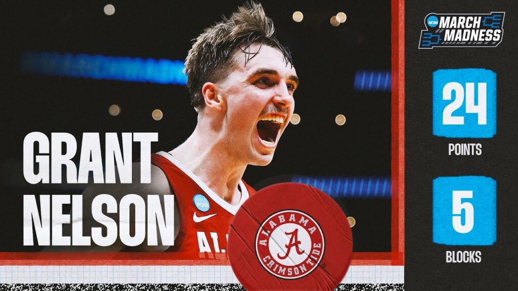 grant nelsons 24 points 5 blocks propel alabama past unc in sweet 16