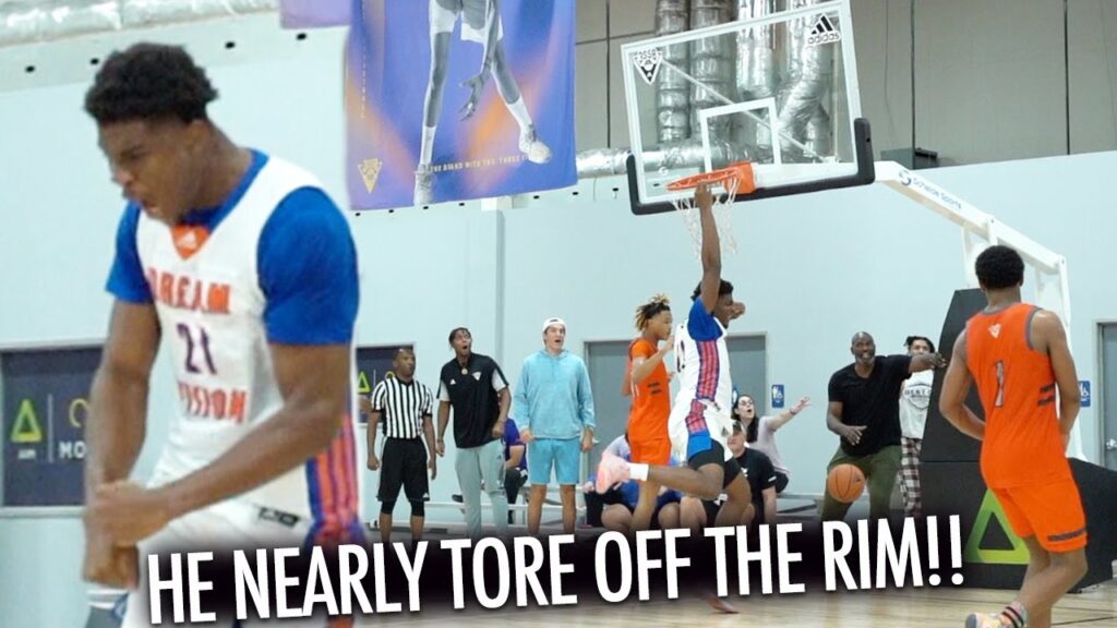 he dunked it like shaq cedric lath nearly tore off the rim
