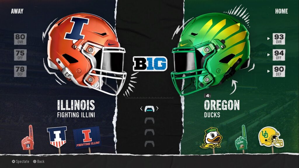 illinois vs oregon week 9 2024 season college football 25