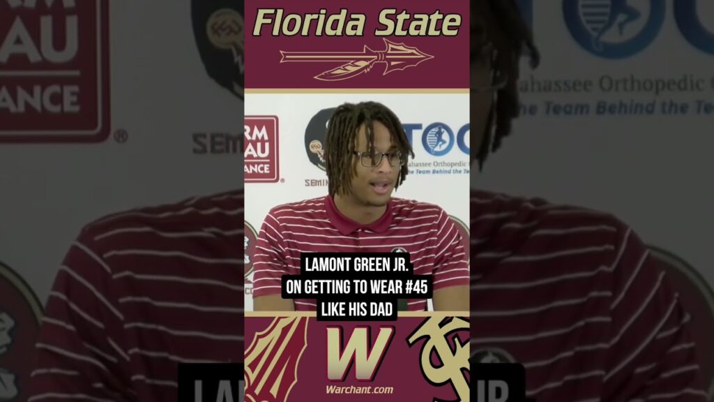lamont green jr on getting to wear 45 like his dad at fsu warchant tv fsu