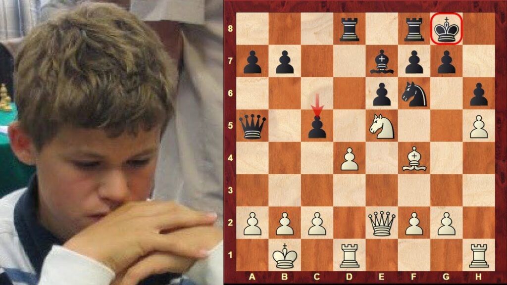 magnus carlsen child chess prodigy game vs thomas ernst jan 2004 caro kann b19 brilliancy