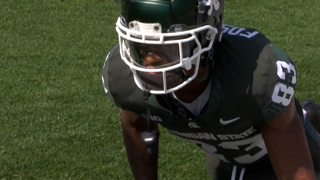 montorie foster jr s development from high school hoops star to msu wide receiver