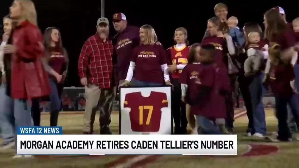 morgan academy retires late football player caden telliers number