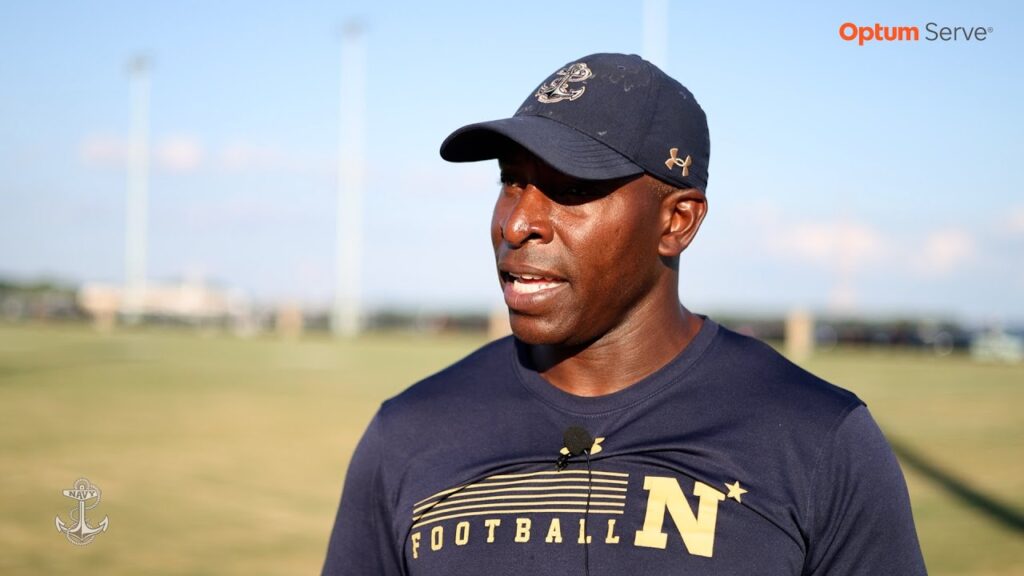 navy football media availability 8 23 22 elias larry and r b green