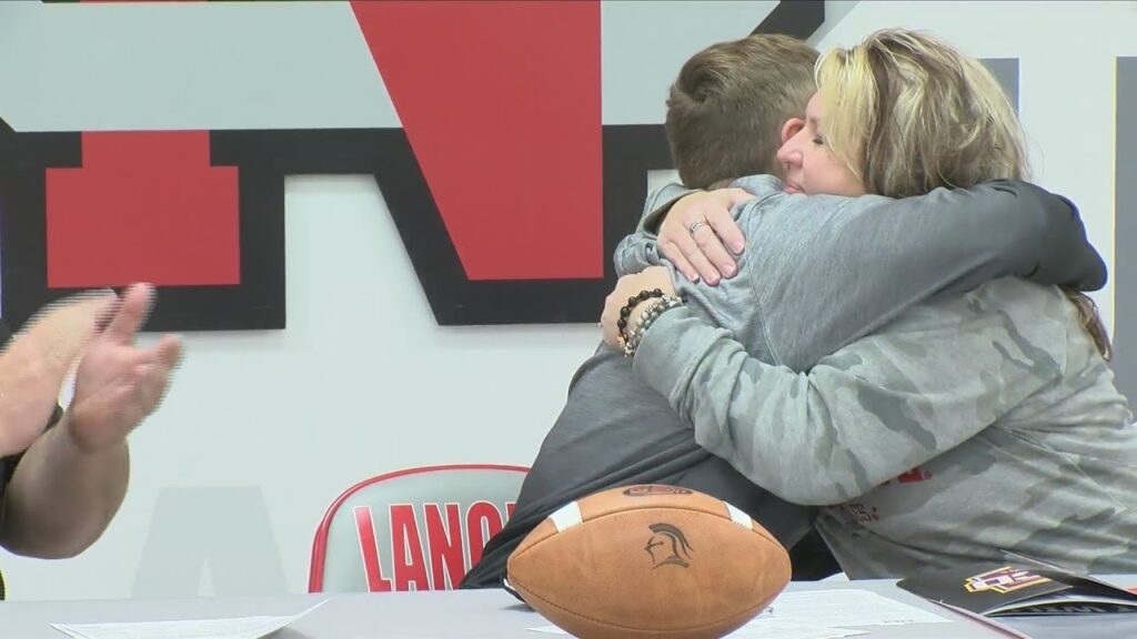 north scott football player joey petersen signs with iowa state