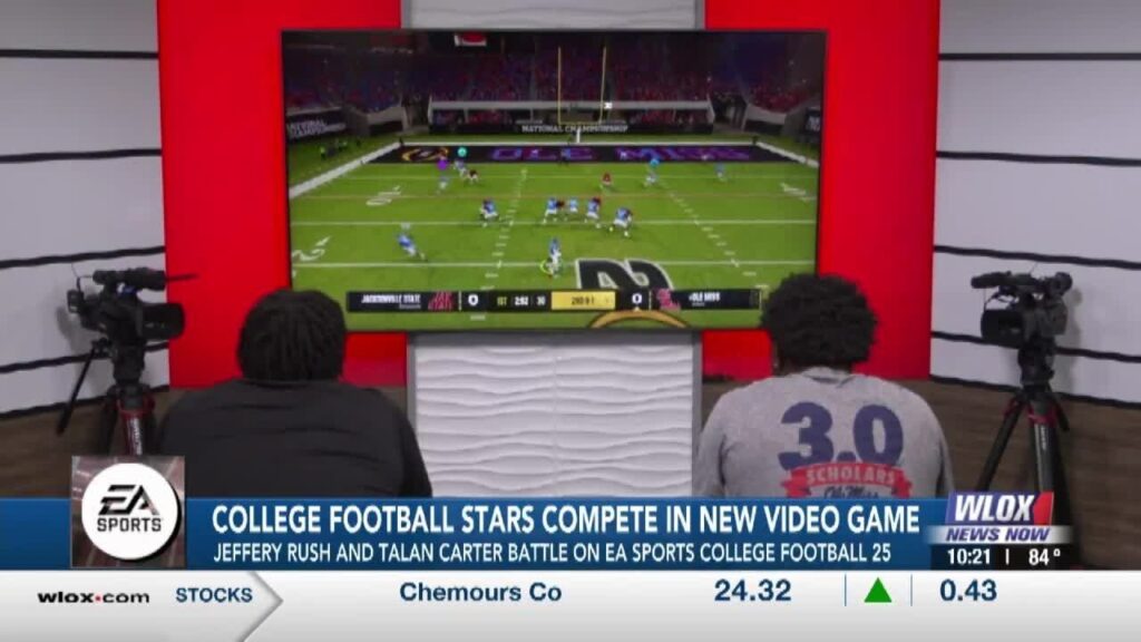 ole miss de jeffery rush plays jacksonville state dl talan carter in ea cfb 25